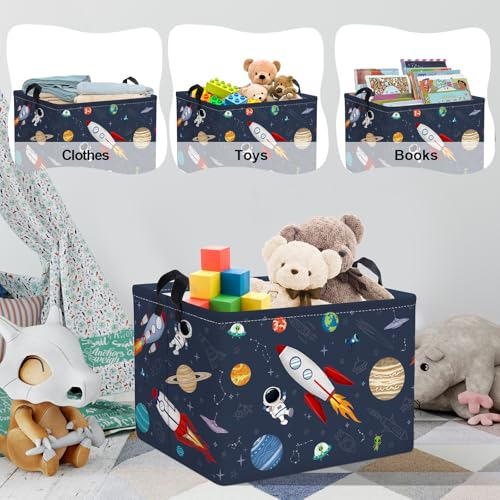 Cesta Rectangular Para Niños, Planeta Cósmico, 36l