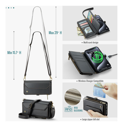 Funda Tipo Cartera For Teléfono Iphone13 12 11 14 15 Pro 16