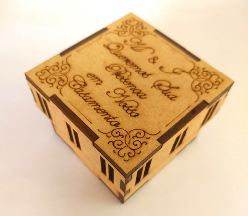 10 Caixinhas Mdf Passa Fita 14x7x7cm Personalizada