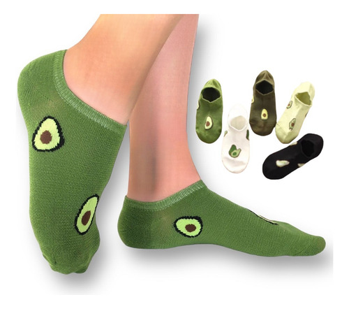 Calcetines Calcetas Tines 5 Pares Estampado Aguacate mujer