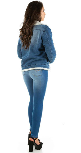 jaqueta jeans com forro