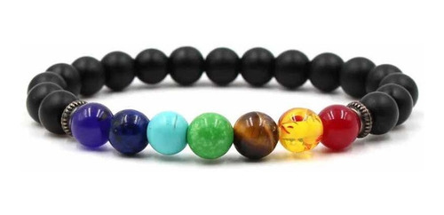 Imagen 1 de 1 de Pulsera Piedras Naturales 7 Chakras Quita Mala Vibra Moda