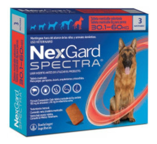 Antipulgas Antigarrapas Nexgard Spectra 30-60 Kg Caja X3