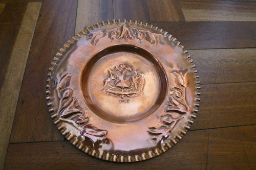 Plato De Decoración De Cobre Chileno