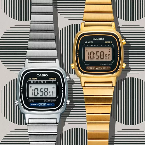 RELOJ CASIO MUJER DIGITAL DORADO Y BISEL DORADO