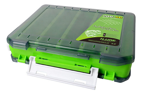 Caja De Pesca De Doble Cara Para Almacenamiento De Anzuelos Color Verde