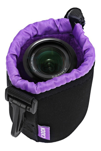 Bolsa Case Neoprene Porta Lente Roxo - Tam M 90 X 140mm