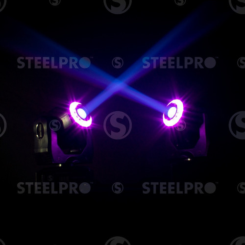 Steelpro -cabeza Movil 90w Con Aro Rgb 3, 8 Gobos