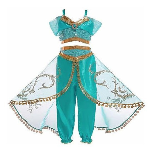 Dreamhigh - Disfraz De Princesa Jasmine Para Niñas De 2 A 10