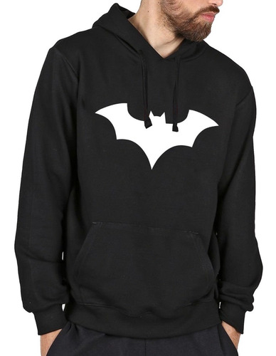 Imagen 1 de 4 de Buzo Capucha Dc Comic Batman Algodón Cardado Negro