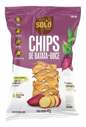 Chips De Batata Doce Assado Solo Snacks 42g