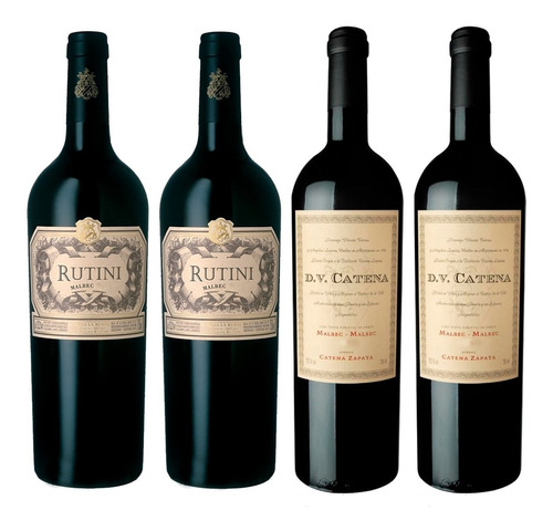 Combo Malbec Premium X4 Vinos Rutini Dv Catena  750 Ml