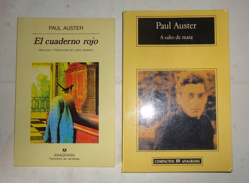 2 Libros Paul Auster: A Salto De Mata - El Cuaderno Rojo