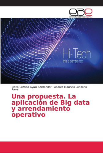 Libro: Una Propuesta. La Aplicación De Big Data Y Arrendamie