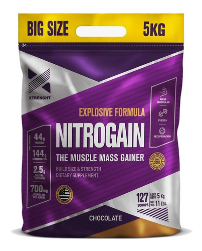 Xtrenght Nitrogain 5 Kg Ganador Peso Whey C/ Oxido Nitrico