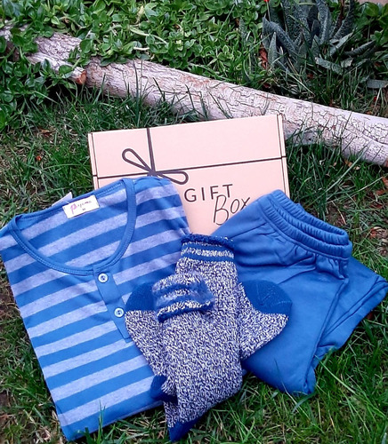 Gift Box Día Del Padre, Pijama Franela Plush+calceta Térmica