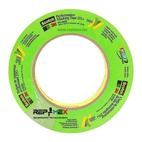 3m 233 Cinta Masking Tape Verde Para Enmascarar 18mm X 55m