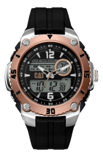 Reloj Caterpillar Hombre Sportica Sumergible Anadigi Malla Negro/rose/negro