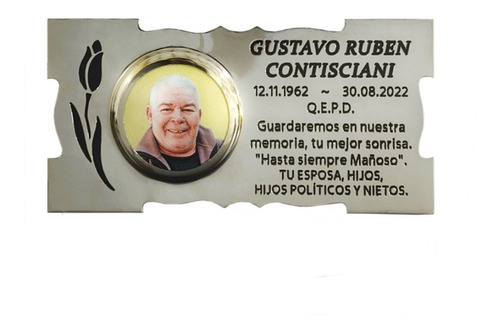 Placa + Foto + Florero + Cruz. Para Cementerio, Lapidas.