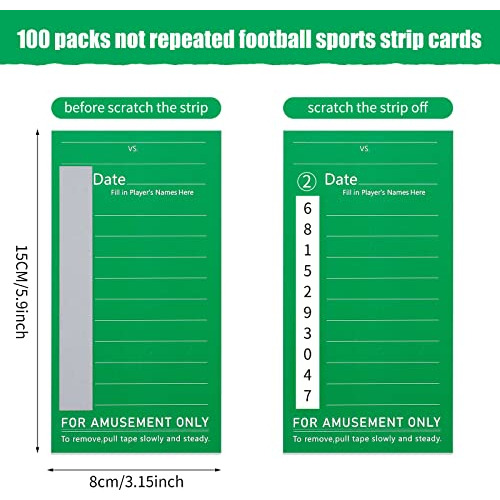 100 Paquete De 10 Tarjetas De Tira Deportiva De 10 Lín...
