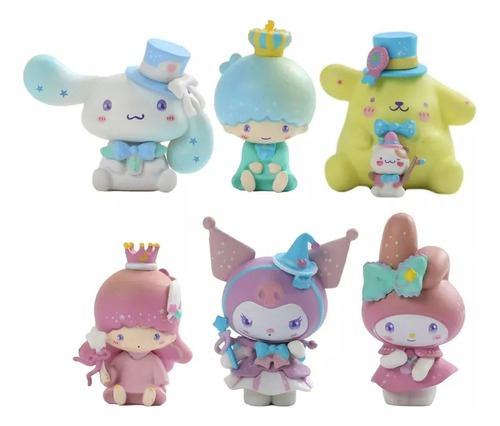 Set Figuras Melody Cinnamoroll Kuromi Pompompurin Littletwin