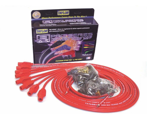 Taylor Cable 70254 rojo Universal Fit 8 mm Tcw Pro-wire Jueg