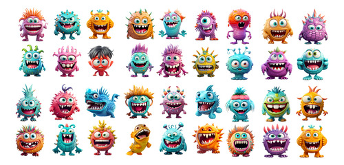 Pack De 36 Stickers De Monstruos