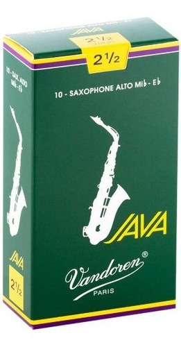 Vandoren Sr2625 Alto Sax Java Reeds Strength 2.5; Caja De 10