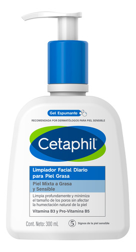 Cetaphil Limpiador Liquido Piel Grasa Dermatitis Acne 300 Ml