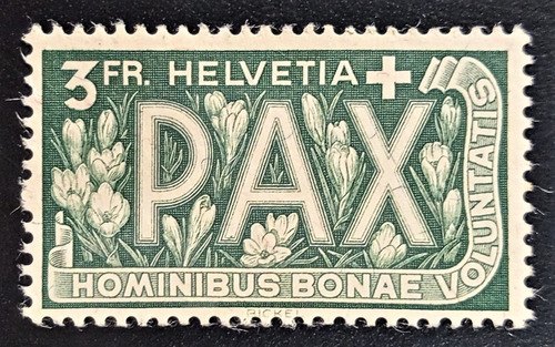 Suiza, Sello Yv 415 3fr Verde Serie Pax 1945 Nuevo L18052