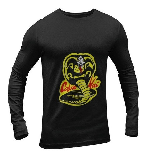 Polera Manga Larga Cobra Kai Karate Kid Serpiente Estampado 