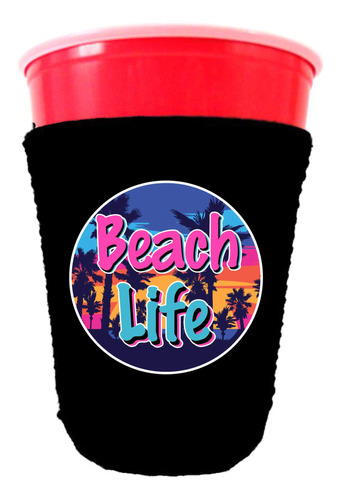 Vaso Plegable Neopreno Para Fiesta Negro 2 Unidad