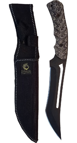 Cuchillo De Caza Columbia Cacha Camuflada C/vaina Largo 27cm