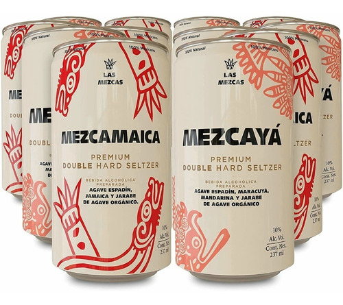 Imagen 8 de 10 de Mezcal Double Hard Seltzer Las Mezcas Lata 237 Mls Sabores !