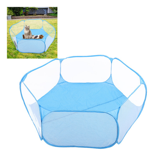 Jaula Portátil Azul Para Mascotas, Carpa, Corralito Para Ani