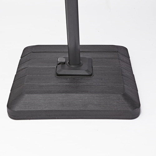 Ombrelone Lateral Alumínio C/ Base E Led Quadrado 4x3m Bege Cor Taupe Lisa