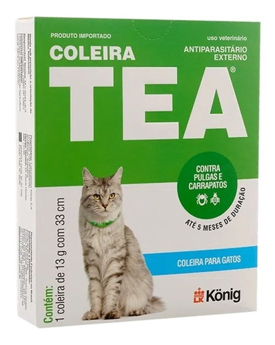 Coleira Antipulgas Tea 327 Konig Para Gatos - 13g