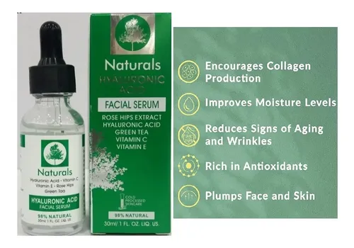 Serum Facial Ácido Hialurónico Vitamina C Y E Antiedad 30 Ml | Cuotas ...