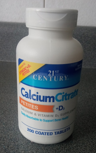 21 St Century Calcium Citrate + D3 200 Cápsulas 