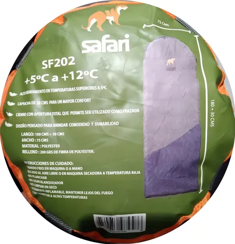 Sobre De Dormir Safari SF202 Con Capucha Combinado Color Gris Con Azul