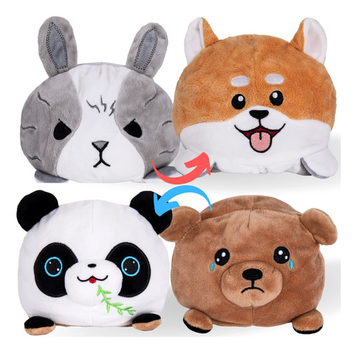 Panda - Oso De Peluche Y Perro Corgi, Peluche Reversible De