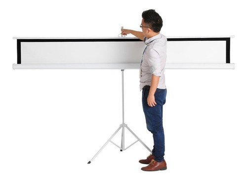 Pantalla Proyeccion Con Tripie 72'' PuLG. Hd 16:9, Retractil