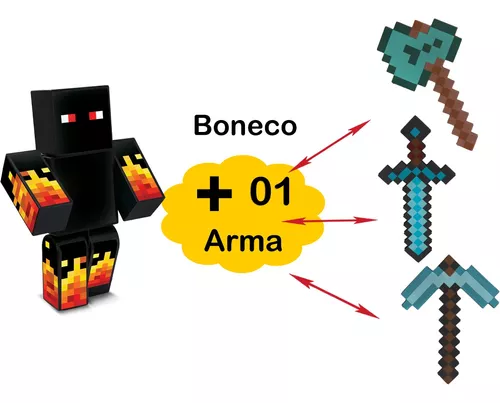 Boneco Athos r Minecraft - 25cm - ZOOM BRINQUEDOS E PRESENTES