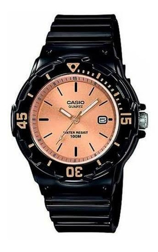 Reloj Casio De Dama Modelo Lrw-200 Negro Cara Color Cobre