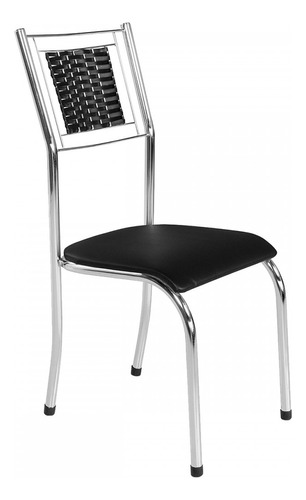 Kit 2 Cadeiras Belize Cromado/preto 11423 - Wj Design