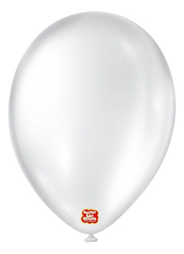 Balão De Festa Cintilante - Branco - 9 23cm - 25 Unidades