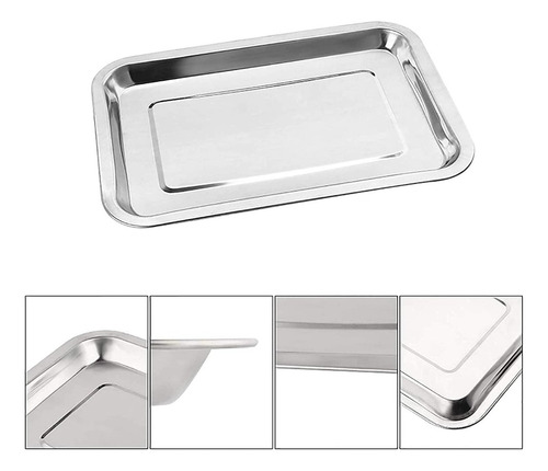 Charola Bandeja Acero Inoxidable Cocinar Servir Calidad Prem