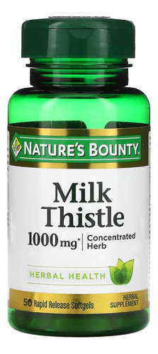 Milk Thistle 1000 Mg 50 Pastillas Blandas Hígado Detox