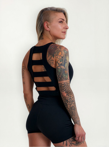 Top Deportivo De Diseño Tricot Premium Negro Lisa M