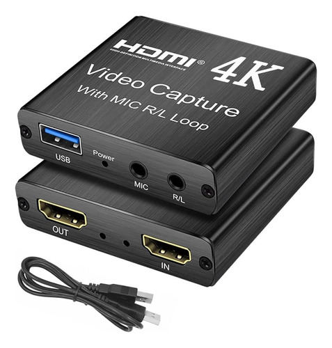 Capturadora De Video Hdmi 60fps Cámara Obs Vmix Streamings